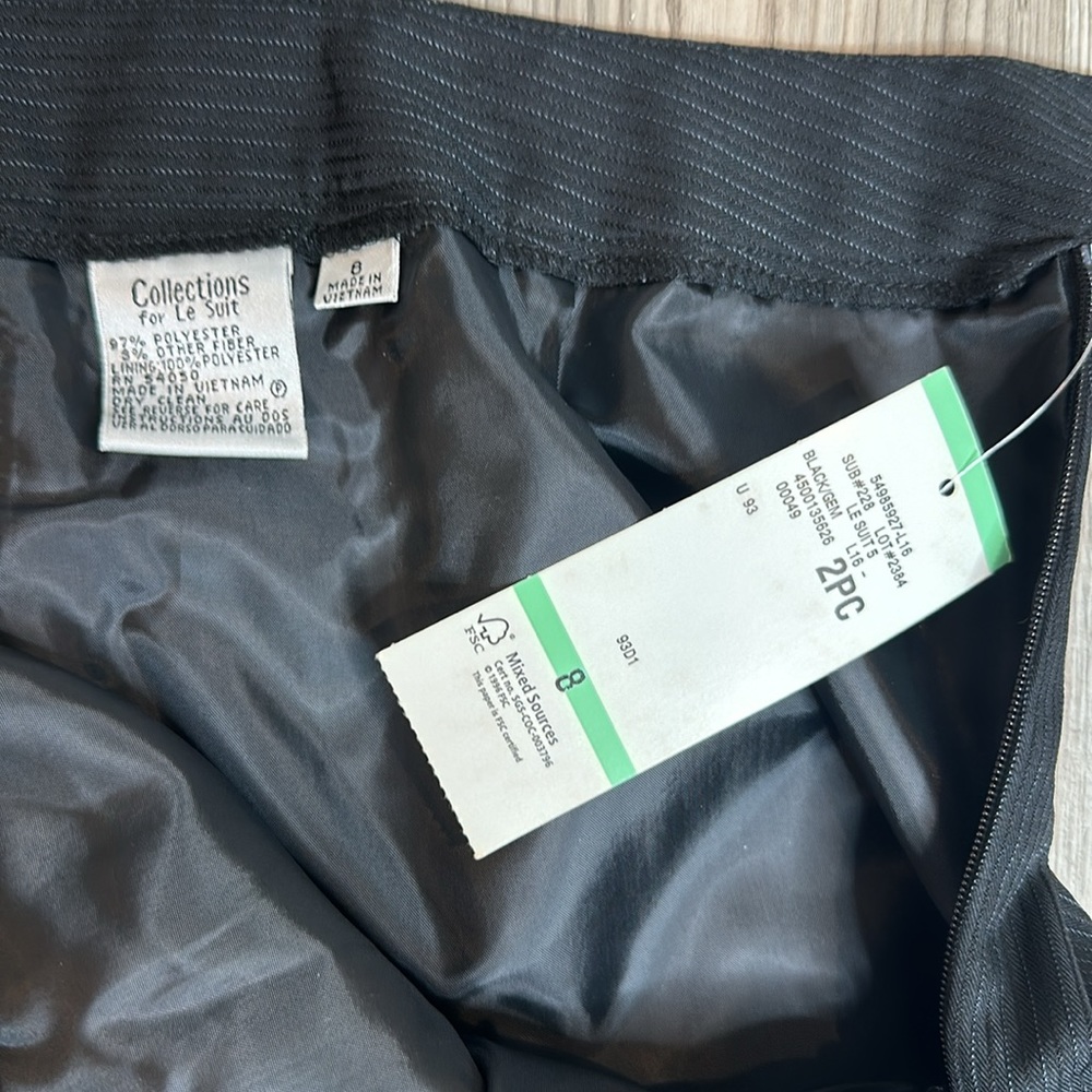 🆕NWT Collections for Le Suit 2 Pv Black Pinstriped Pant Suit, 8 - Picture 6 of 10